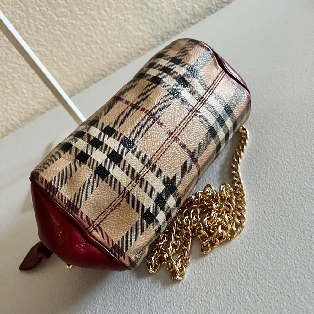 Burberry Checkered Beige and Red Women's Bag - Picture 6 of 12